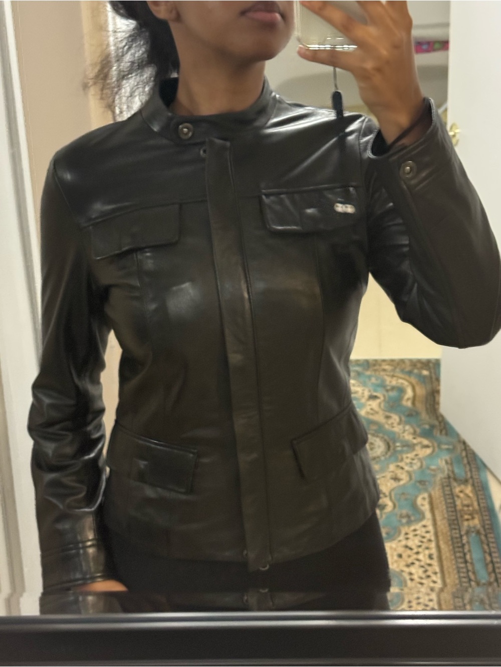 Danier Black Real Leather Jacket XS